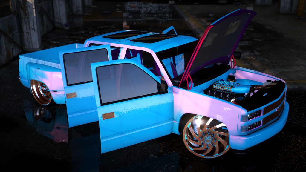 94 Bagged OBS Dually w/Trailer