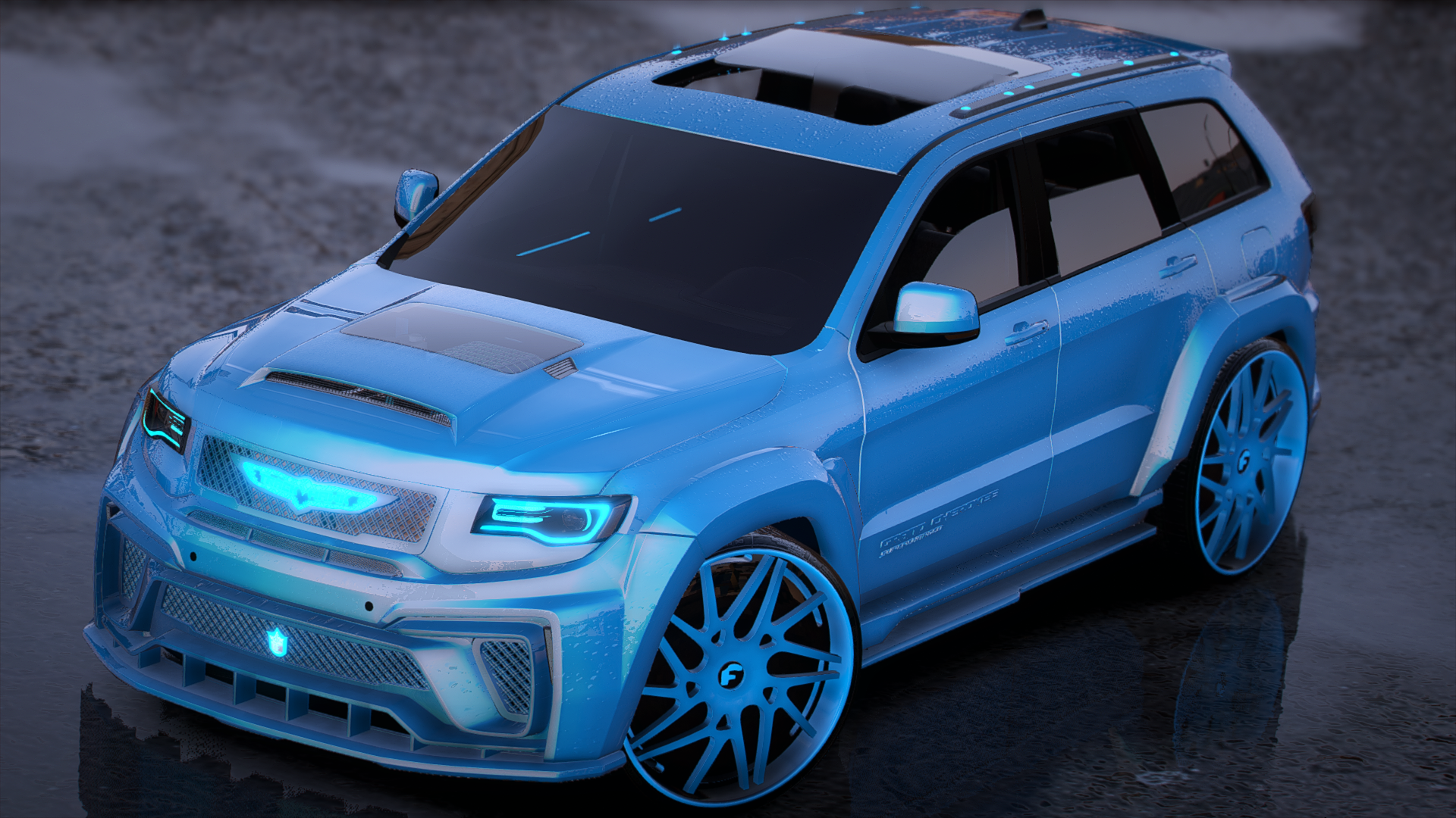 Cj on 32s Tiff Blu Trackhawk