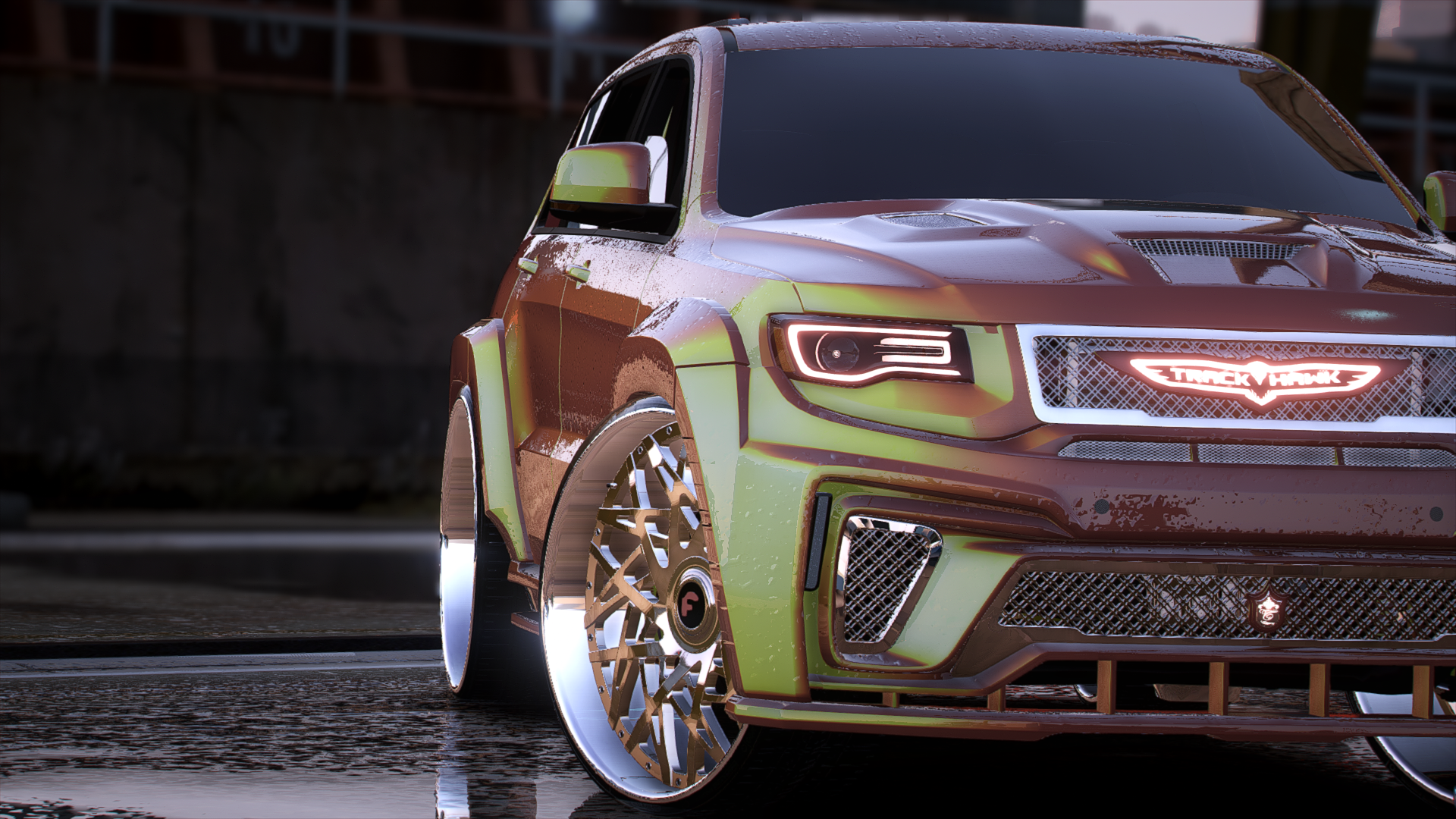 Cj on 32s Peach Trackhawk