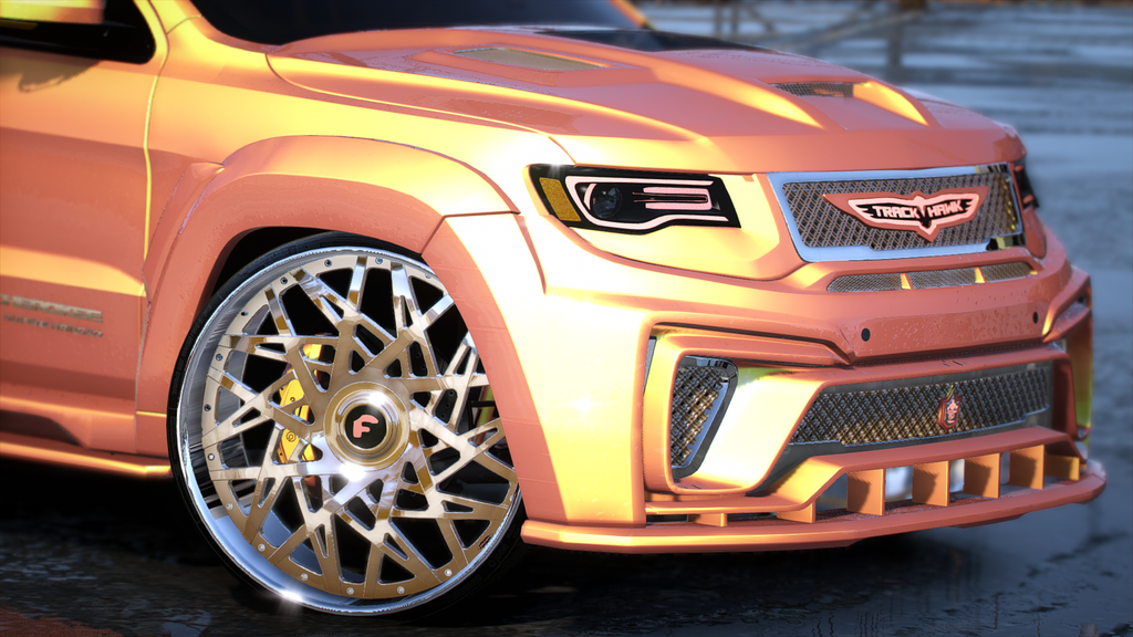 Cj on 32s Peach Trackhawk